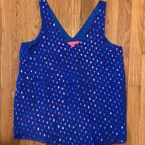NWT Lilly Pulitzer Royal Blue/Polka Dot tank.